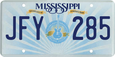 MS license plate JFY285