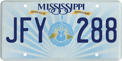 MS license plate JFY288