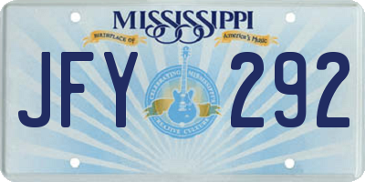 MS license plate JFY292