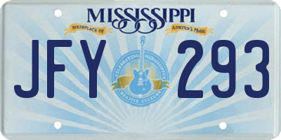 MS license plate JFY293
