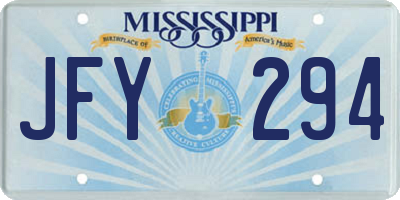 MS license plate JFY294