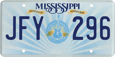 MS license plate JFY296