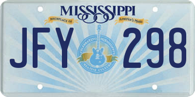 MS license plate JFY298