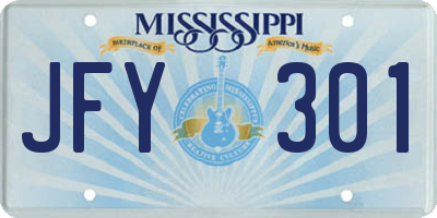 MS license plate JFY301