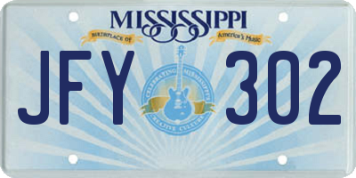 MS license plate JFY302