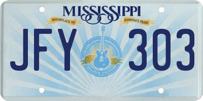 MS license plate JFY303