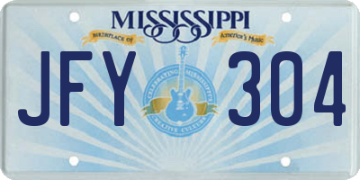 MS license plate JFY304