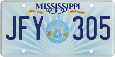 MS license plate JFY305