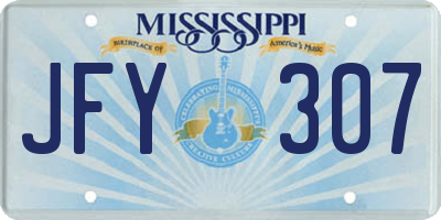MS license plate JFY307