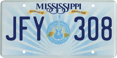 MS license plate JFY308