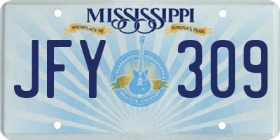 MS license plate JFY309