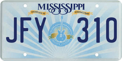 MS license plate JFY310