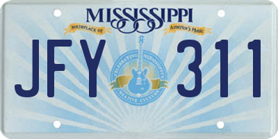 MS license plate JFY311