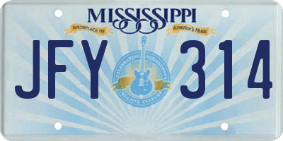 MS license plate JFY314
