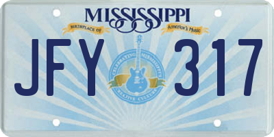 MS license plate JFY317