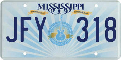 MS license plate JFY318