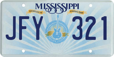 MS license plate JFY321