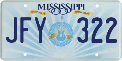MS license plate JFY322
