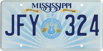 MS license plate JFY324