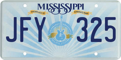 MS license plate JFY325