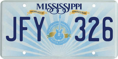 MS license plate JFY326