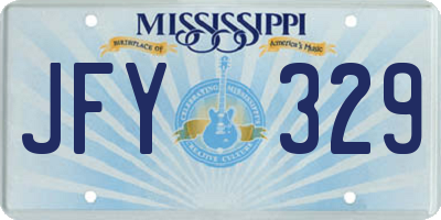 MS license plate JFY329