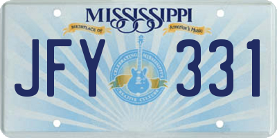 MS license plate JFY331