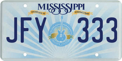 MS license plate JFY333
