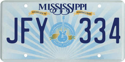 MS license plate JFY334