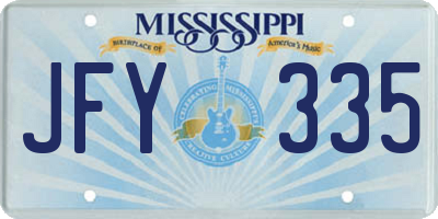 MS license plate JFY335