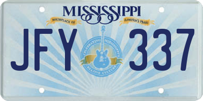 MS license plate JFY337