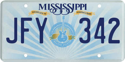 MS license plate JFY342