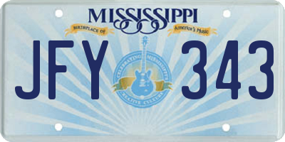 MS license plate JFY343