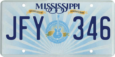 MS license plate JFY346
