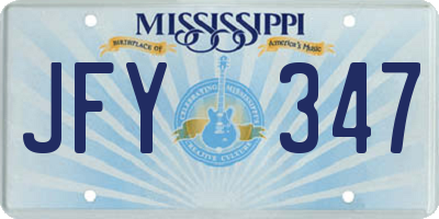 MS license plate JFY347