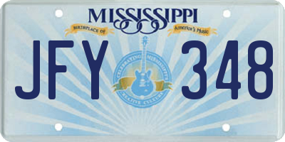 MS license plate JFY348