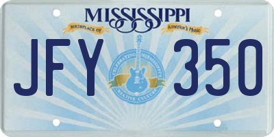 MS license plate JFY350