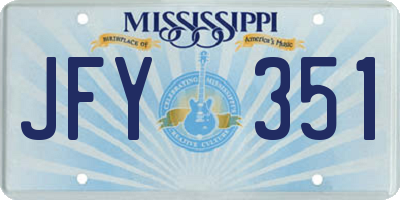MS license plate JFY351