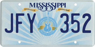 MS license plate JFY352