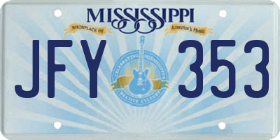 MS license plate JFY353