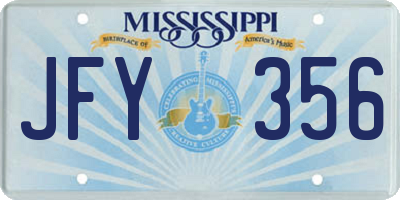 MS license plate JFY356