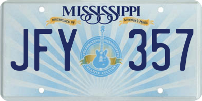 MS license plate JFY357
