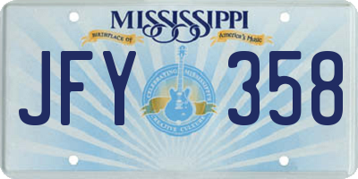 MS license plate JFY358
