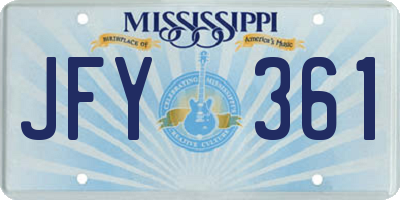 MS license plate JFY361