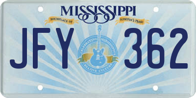 MS license plate JFY362