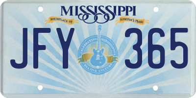 MS license plate JFY365