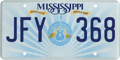 MS license plate JFY368