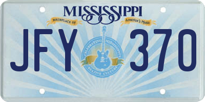 MS license plate JFY370