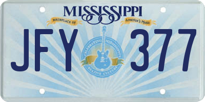 MS license plate JFY377