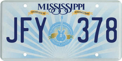 MS license plate JFY378